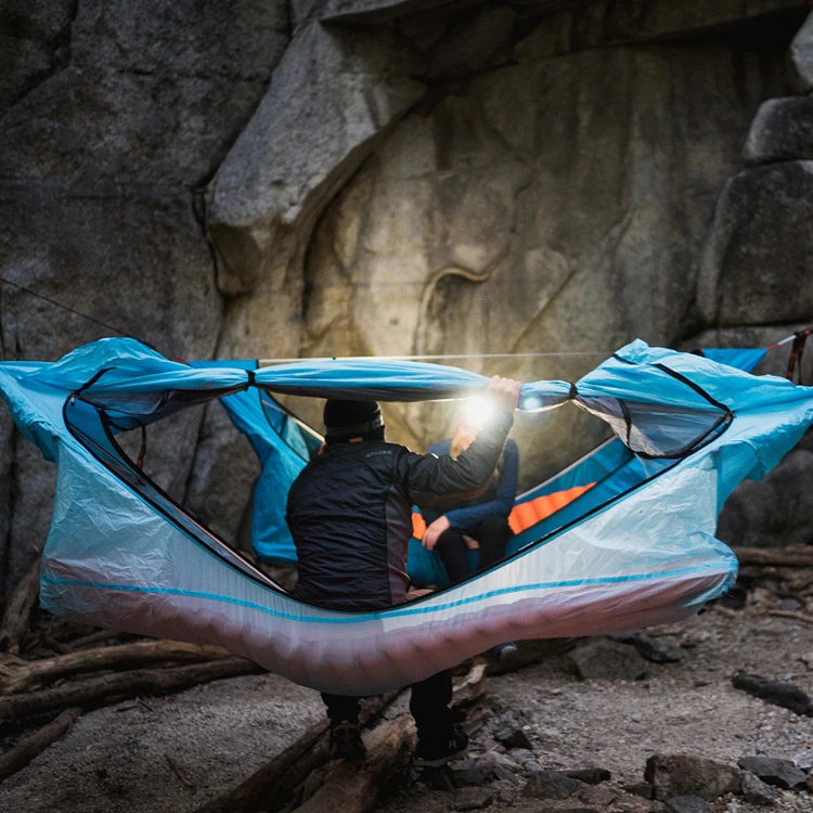 Cheap Goat Tents Mosquito Net Hammock Canopy Tent Large Space Anti Rollover Outdoor Camping Awning  Rainproof And Sunscreen Hanging Sun Shelter Tents 